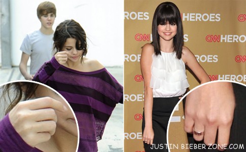 Right Picture Selena Gomez with her purity ring
